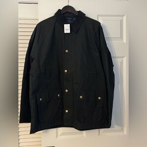 J. Crew Black Lightweight Jacket with Gold Buttons